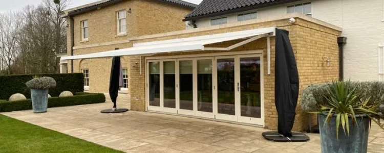 Cuba-Patio-Awning-White Cuba Folding Arm Patio Awnings